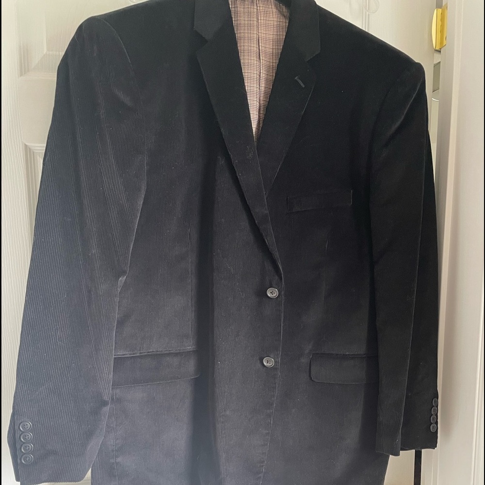 Mens Black Corduroy Size 54R Sport Coat